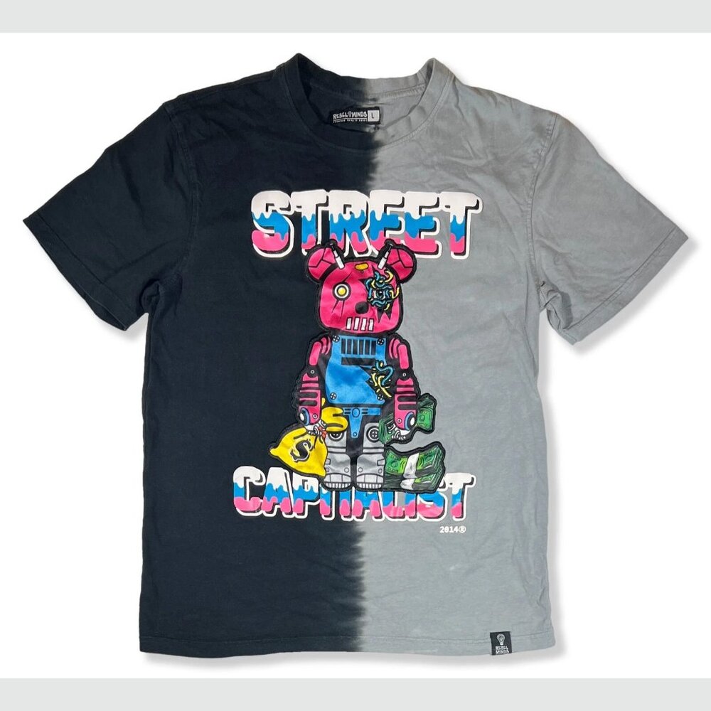 Limited Edition REBEL MINDS 2014 "Street Capitalist" Bear Patch + Screen Tee
